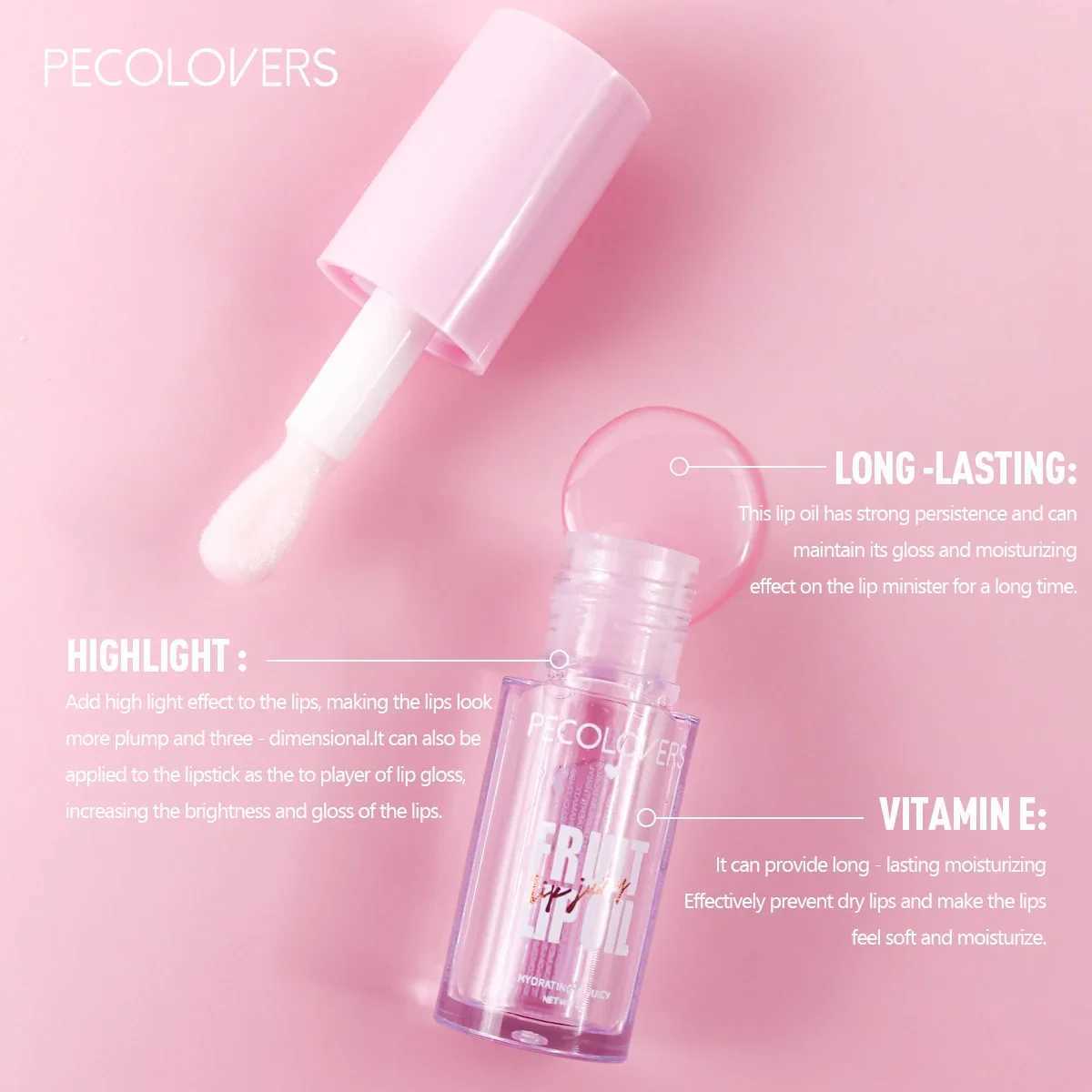 Glittering Lip Gloss Jelly Strawberry Moisturizing Fruit Lip Oil Transparent Lip Coloring gel Hose Lip Care W241101