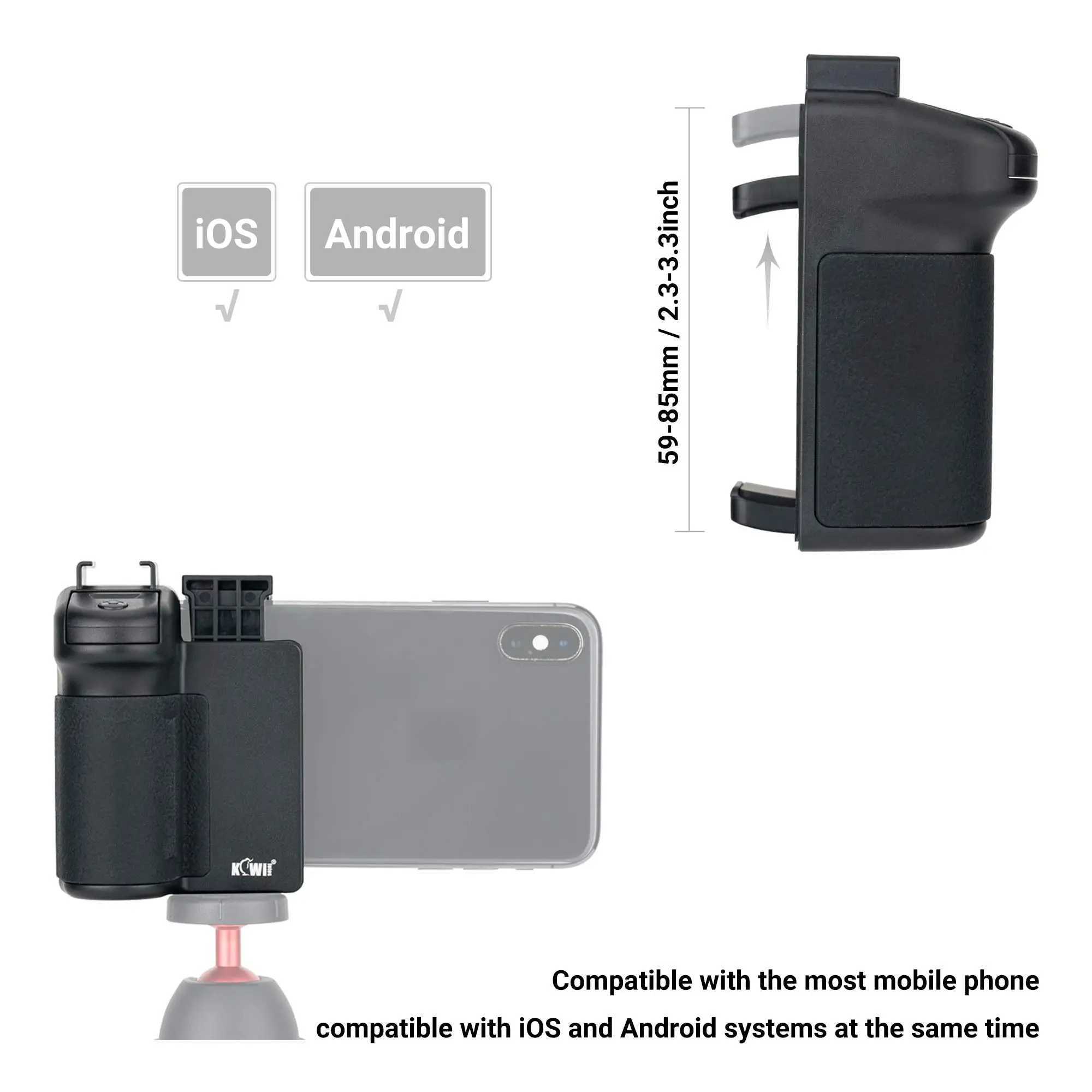 Wireless Remote Phone Grip Handheld Snapgrip iPhone Camera Hand Grip With Shutter 1/4 Screw for iPhone 15 Selfie Stick TripodLX241102