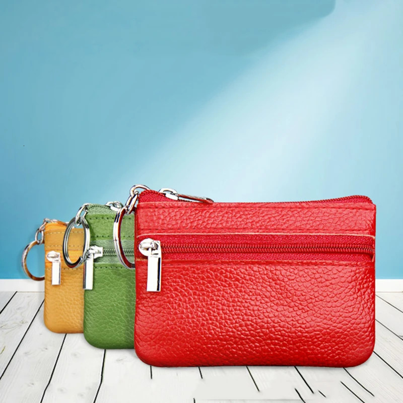 Womens Genuine Leather Coin Purse Female Wallets Custom Gifts Girls Zipper Purses Children Storage Pocket Bags Pouch 241029