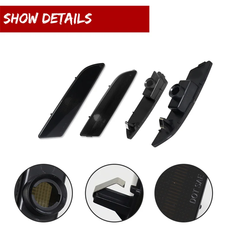 Gtinthebox Car Front / Rear Bumper Side Marker Light Housing Shells For Chrysler Crossfire 2004-2008 Turn Signal Light, No Bulb