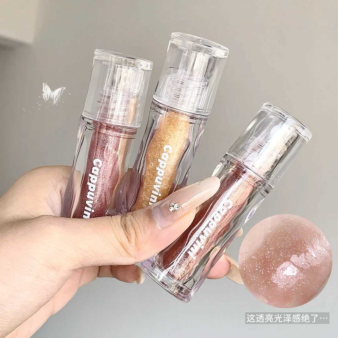 High quality shiny glass lip gloss moisturizing stick free cup lip glass continuous shimmer gloss liquid lipstick Korean cosmetics W241101