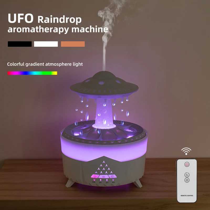 Rain Cloud Humidifier Essential Oil Diffusers 350ml 7 Colors Night Lights with Remote Control Water Dripdrop Air HumidifierC241102