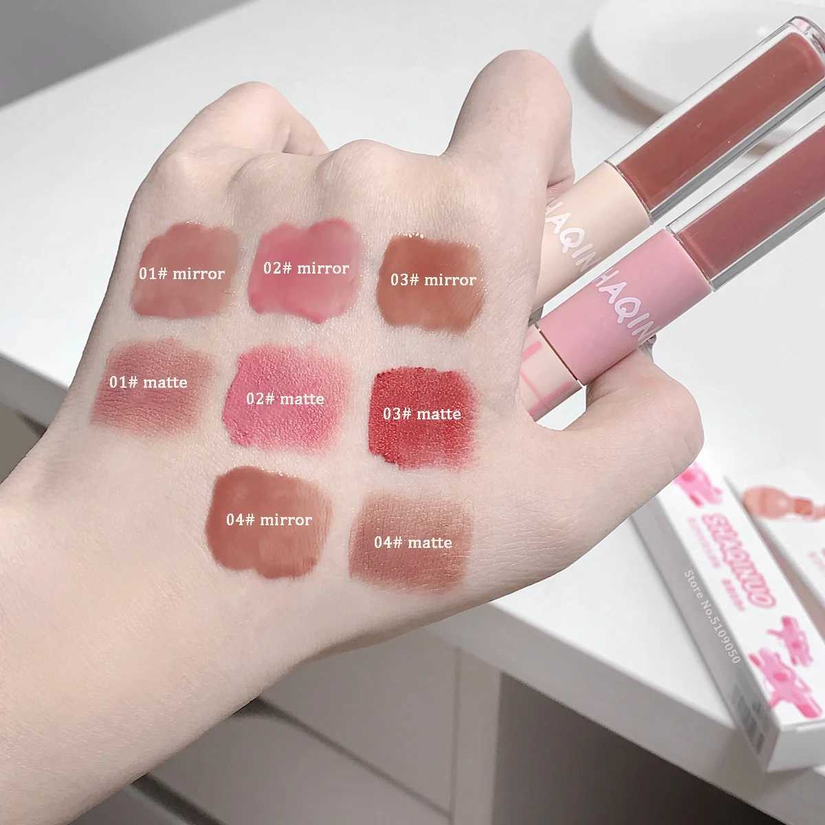 Double sided lipstick full gloss mirror lipstick matte velvet lipstick long-lasting color moisturizing lipstick gloss coloring cosmetics W241101