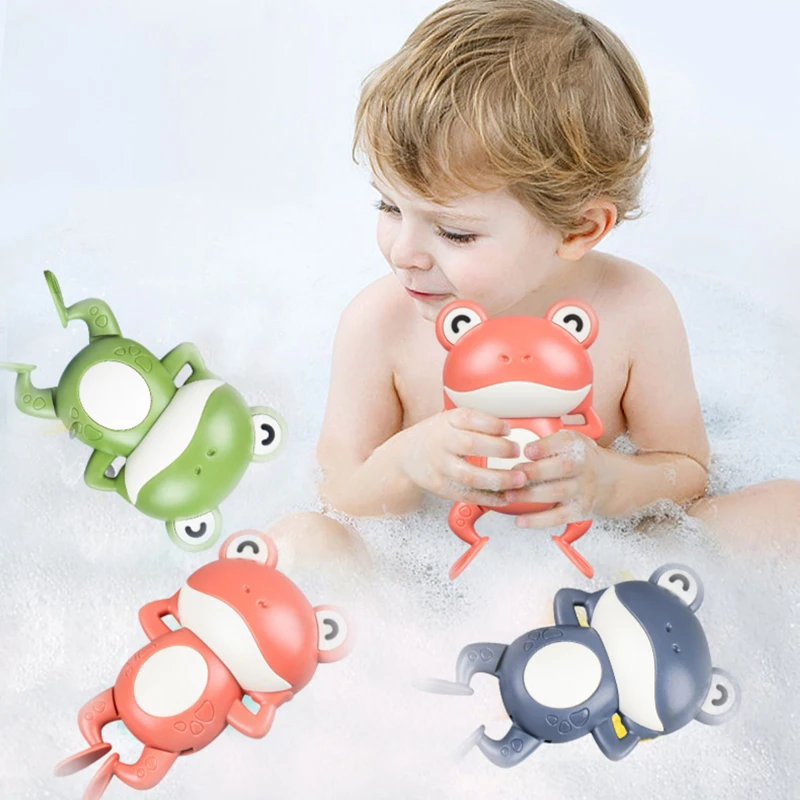 New Bath Toys for Toddlers new 2025 Chain Clockwork Swim Backstroke Little Frog Baby Bathe Cute Appease Animal Toy Gift Bath Toys Kids