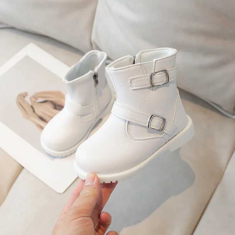 Childrens casual leather boots autumn winter soil color bimetallic zipper Versatle Boots girls short boots M241102