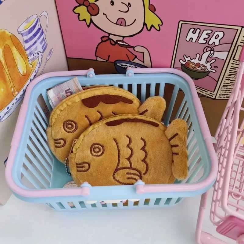 Designer Cute Brown Snapper Fish Coin Bags Purse Soft Plush Lipstick Headphe Data Cable Storage Bags Schoolbag Pendant for KidXJ241111