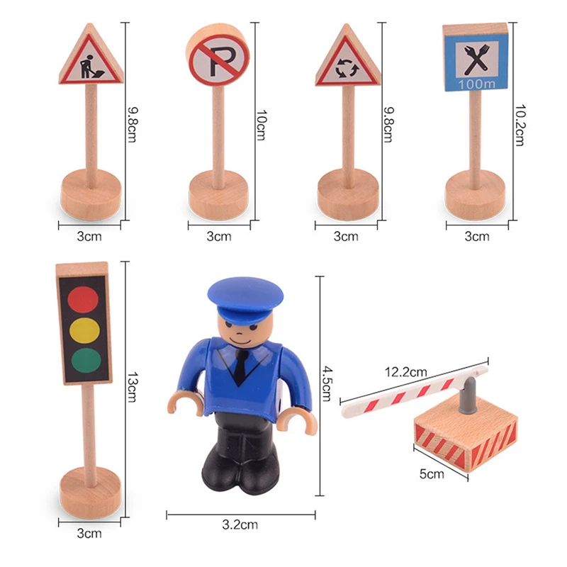 16Pcs/Set Traffic Road Sign Light Lamp Block Brick City Street View Speed Limit Indicator Kids Cognitive Educational Car Toy