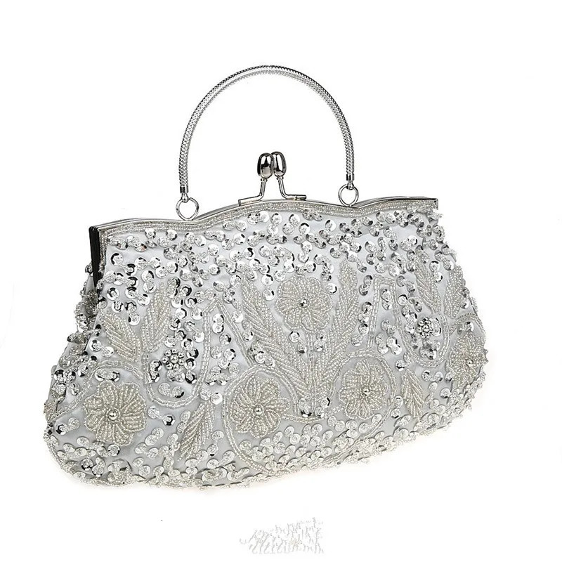 Fashion Retro Womens Evening Bag Beaded Womens Clutch Wallet Shoulder Chain Wedding Party Handbag Wallet and Handbag 241031