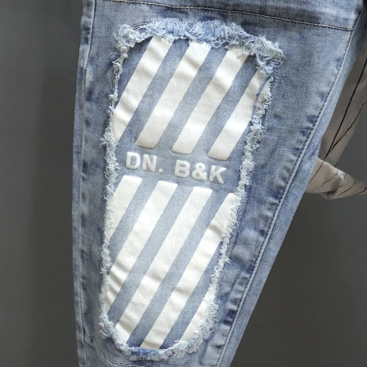 Trousers Tapered with Print Graphic Male Cowboy Pants Punk Trend 2024 Classic Xs Mens Jeans Regular Denim Stylish In 241024