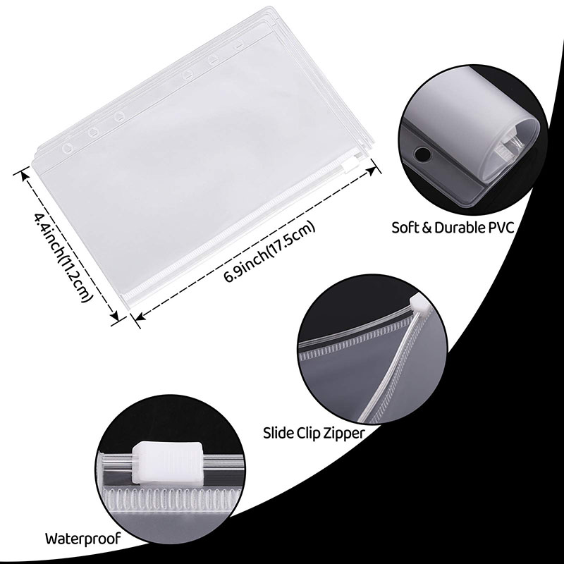2023 A6 PU Leather Budget Binder Notebook Cash Envelopes System Set With Binder Pockets for Money Saving Bill Organizer Pink