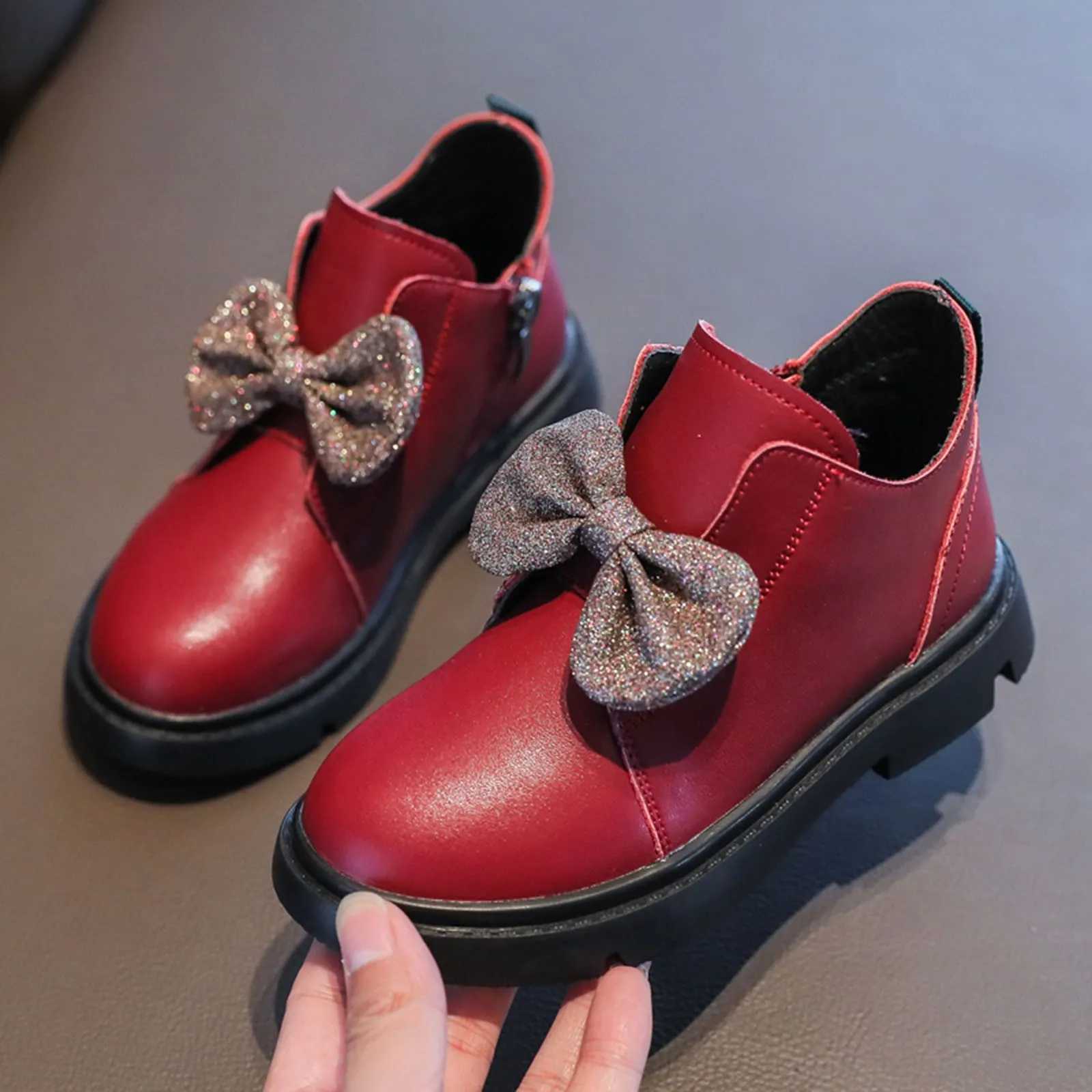 Autumn baby shoes childrens fashion princess PU leather shoes childrens shoes girls socks shoes childrens new arrival birthday gift M241102