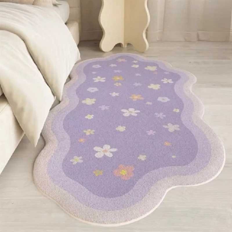 VIKAMA 1PC Small Fresh Shape Cloud Imitation Cashmere Cat Feeling Living Room Rug Tea Table Sofa Cushion Bedroom Bed RugXJ241101