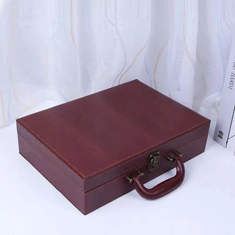 Film Television Production Script Box Archive Materials Book Storage Gift Magazine Leather Briefcase 240320