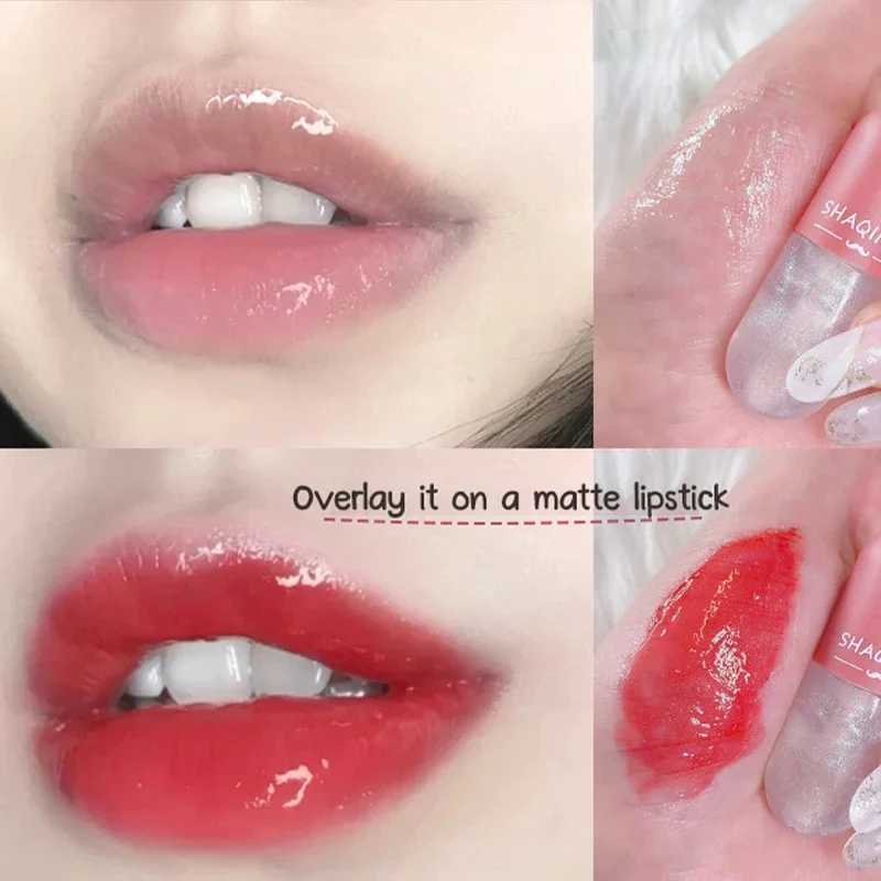 3 pieces of lip color changing crystal jelly transparent glass lipstick moisturizing glitter liquid lipstick W241101