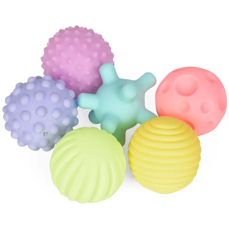 4PCS Set Soft Rubber Multi-Texture Baby 2025 Grab Ball Toy Exercise Grasp Ability Hand new Grab Ball