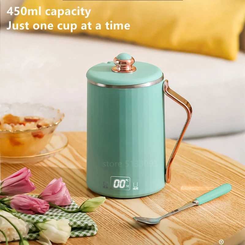 110V/220V Mini Electric Kettle Portable 450ML Heating Thermostat Electric Toast Outdoor Travel Insulated Kettle Y241102