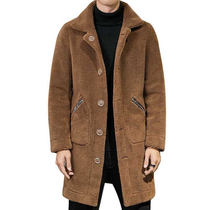 2022 New Brand Autumn and Winter Thick Warm Oversize Jacket Men Fluffy Slim Fit Casual Faux Lamb Fur Coats 2022 Clothing X19XJ241102