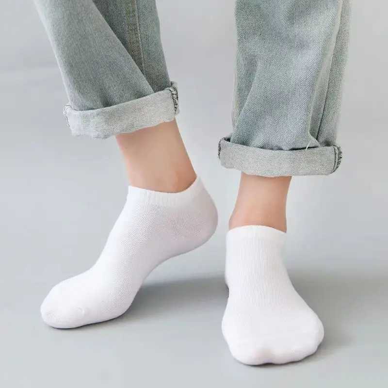 50Pairs Mens Short Sweat-absorbent Short Summer Thin Low-top Shallow Invisible with Black White and Grey Boat LX241102