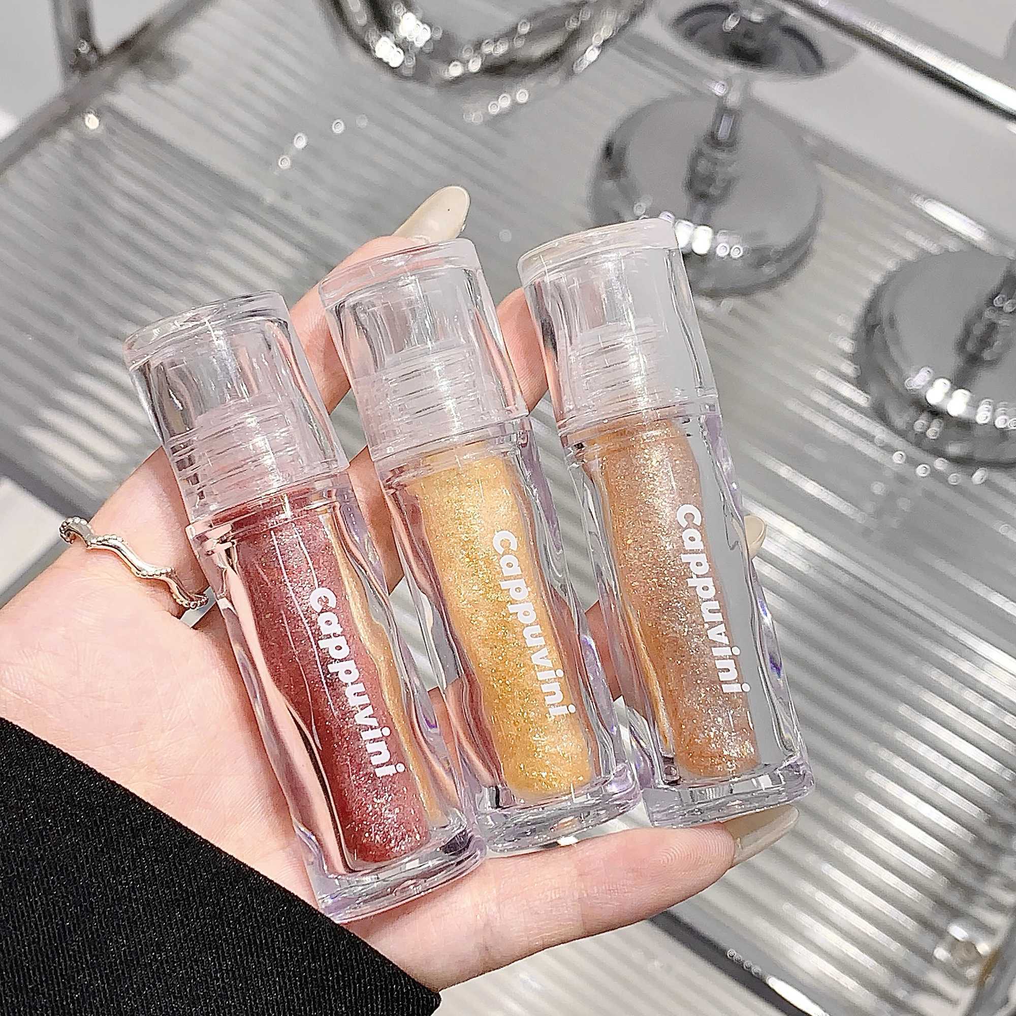 High quality shiny glass lip gloss moisturizing stick free cup lip glass continuous shimmer gloss liquid lipstick Korean cosmetics W241101