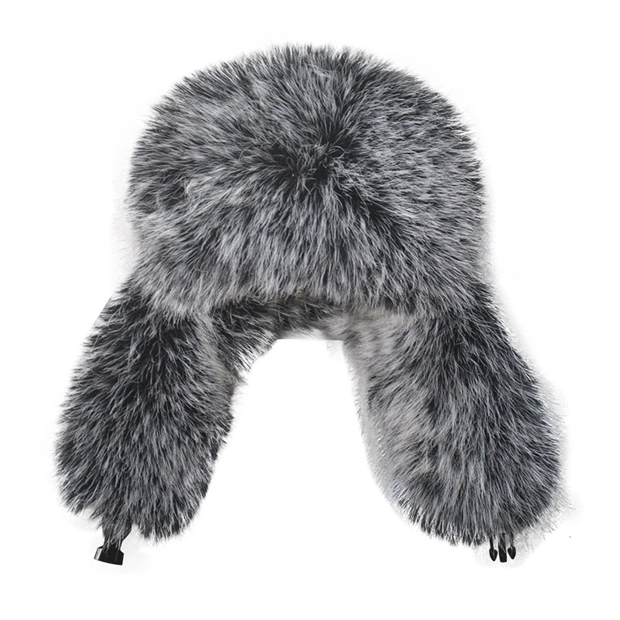 Unisex mens Russian womens hunting hat bomber warm cavalry earmuffs winter skiing hat solid fluffy faux fur hat headwear hat 241031