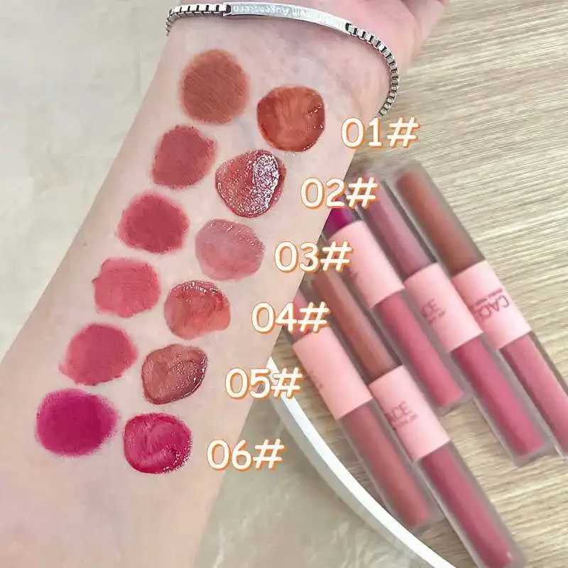 Matte velvet sexy red double head lip gloss liquid lipstick waterproof lip gloss durable lip gloss Korean cosmetics W241101