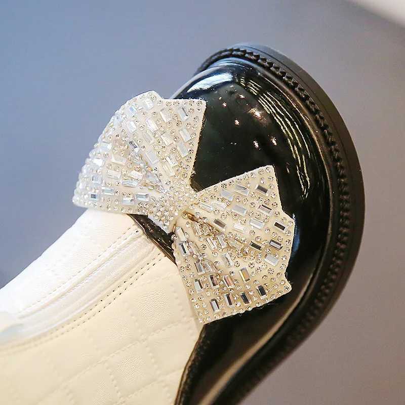 Fashion girls childrens leather shoes autumn and winter bow childrens boots size 26-36 M241102