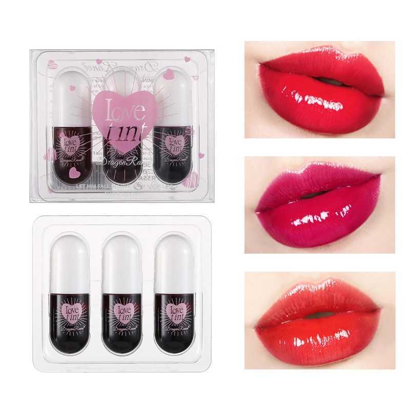 3 pieces/box Colored dye liquid lipstick set waterproof mirror lip color watercolor colorless lipstick facial makeup W241101