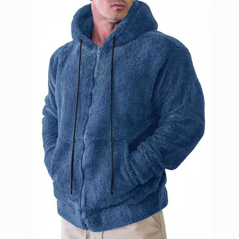 Fashionable mens hoodie casual long Slve hoodie with zipper winter warm outdoor hoodie W241102