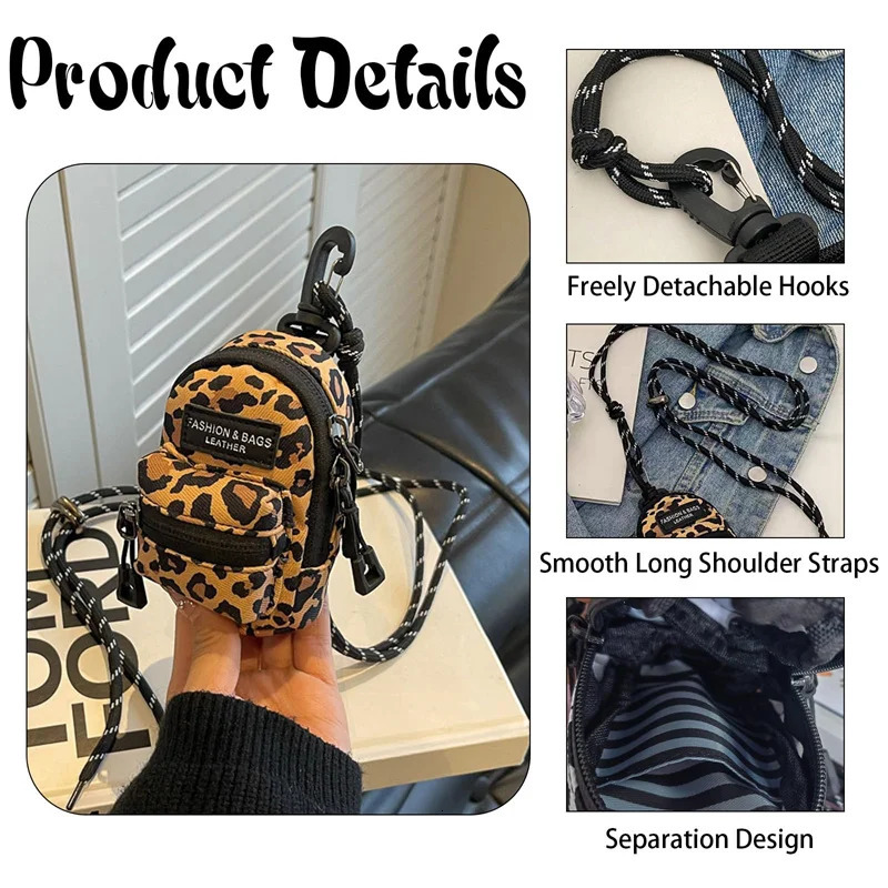 Mini Coin Purses Men Women Couples Crossbody Bag Portable Wallets Earphone Key Shoulder Bags Hip Hop Casual Allmatch est 241029