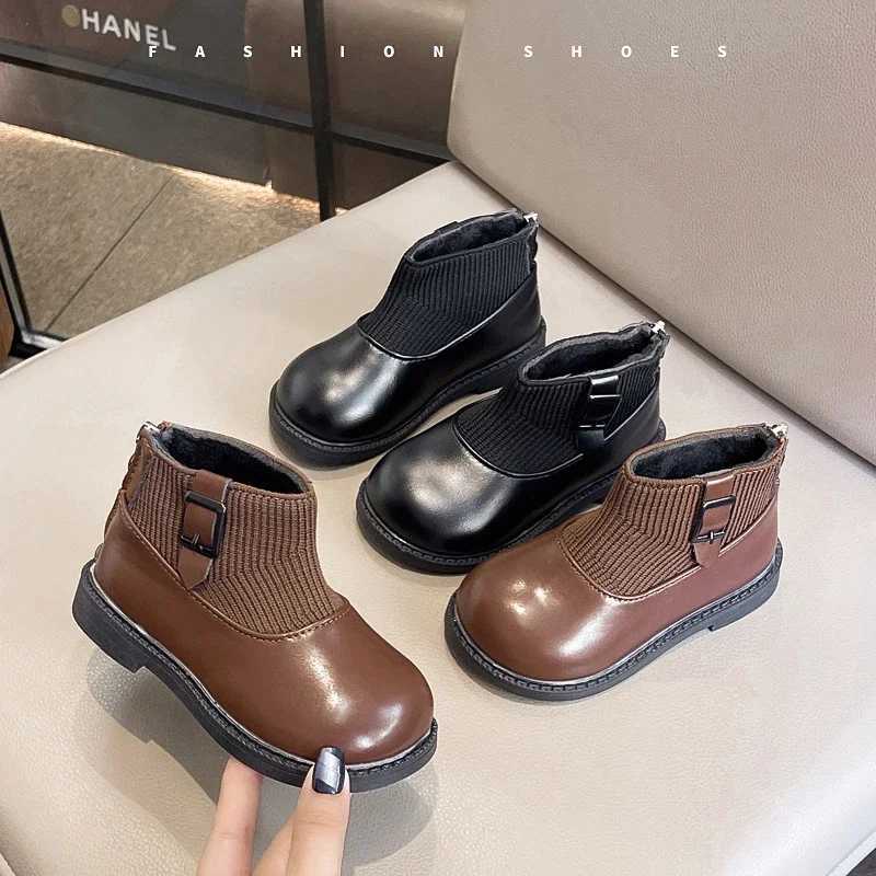 Girl Princess Short Boots with Back Zipper Childrens Ankle Boots Round Toes Sweet Autumn New Girl Socks Shoes M241102