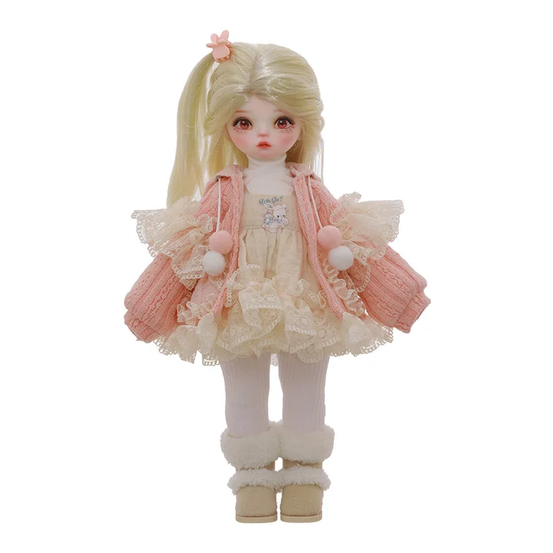 Sapphire BJD 1/6 Art Doll 25.3cm In Pink Sweater Jacket And Skirt For Winter 2025 YOSD Fantasy new Resin Toys