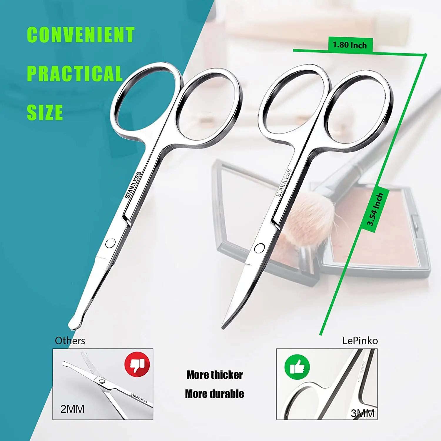 2025 Eyebrow and Nose Hair Scissors, Comfort-Grip Handles, Facial Hair Grooming, Eyebrow, new Nose, Mustache, Beard