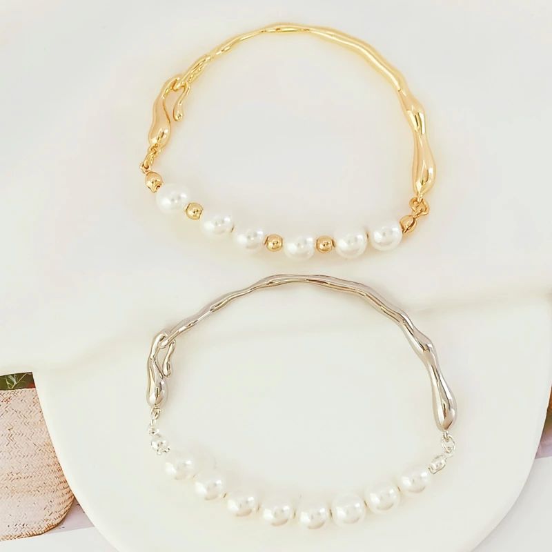 1 new Piece 14K Copper Clad Gold Baroque Irregular Semi Bracelet Diy 2025 Hand Made Semi Finished Bracelet Bracelet White K Accessories