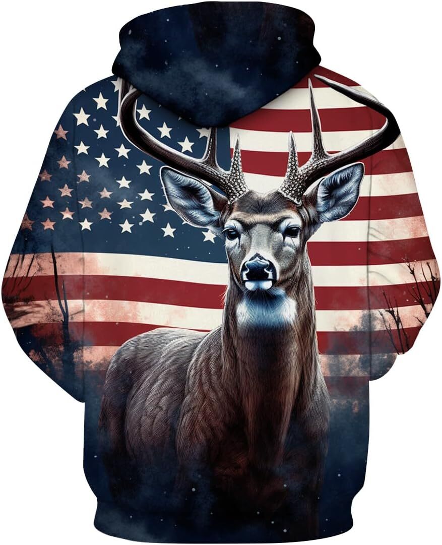 Hoodie for Mens Womens Mens Deer Hunting Hoodie Novelty Print Casual Hooded Beautiful deer Sweatshirt Graphic Hoodies sweatshirt Pullover Long Sleeve