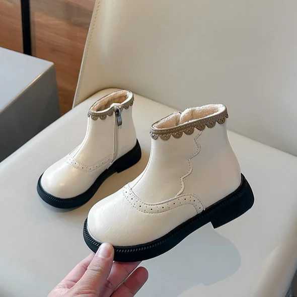 Super warm cashmere interior fashionable childrens boots winter school shoes childrens flower holiday park princess shoes M241102