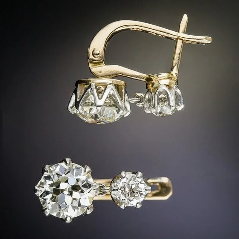 Unique White Crystal Earrings Gold new Color Dangle Hoop Earring 2025 Anniversary Gift Party Wedding Jewelry Ladies Accessories