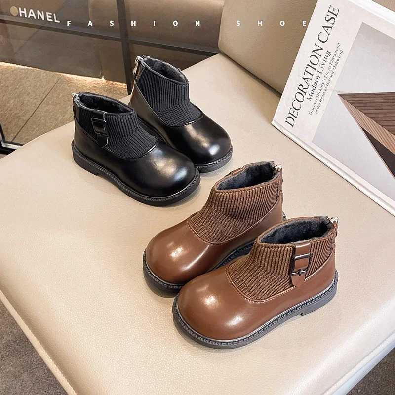 Girl Princess Short Boots with Back Zipper Childrens Ankle Boots Round Toes Sweet Autumn New Girl Socks Shoes M241102