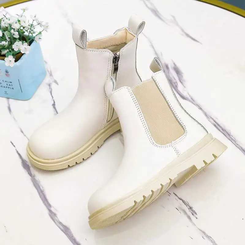 Autumn Childrens Chelsea Boots Childrens Shoes Fashion Top Girls and Boys Waterproof Platform Childrens Leather Warm Winter Boots M241102