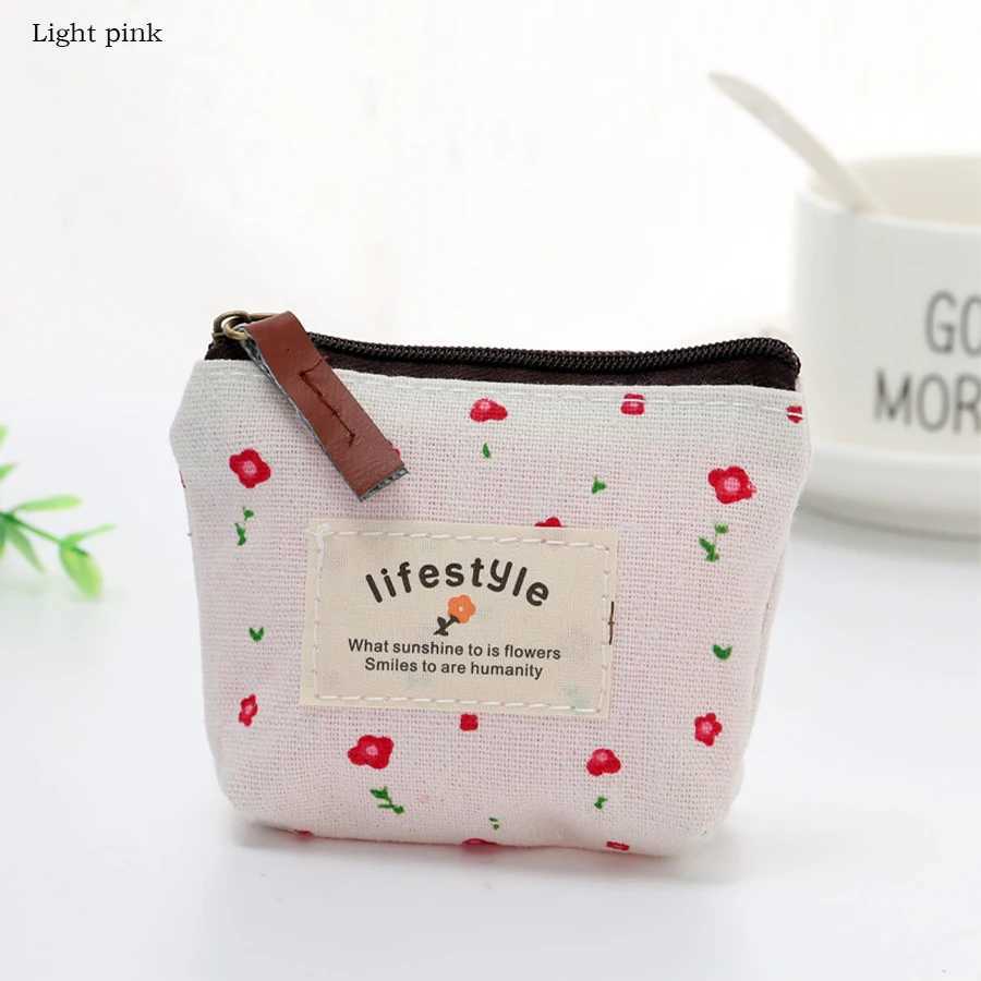 1Pcs Student Coin Purse Canvas Mini Zipper Coin Bag Cute Small Purse Portable Women Wallet Change Purse Key Earphe PouchXJ241111