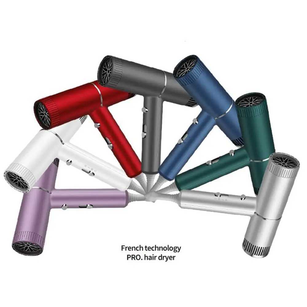 Hair Dryers Negative Ion Electric Hair Dryer Hot and Cold Air T Shaped Hair Blower Dryer Fast Drying Portable Ionic Blow Dryer 240401