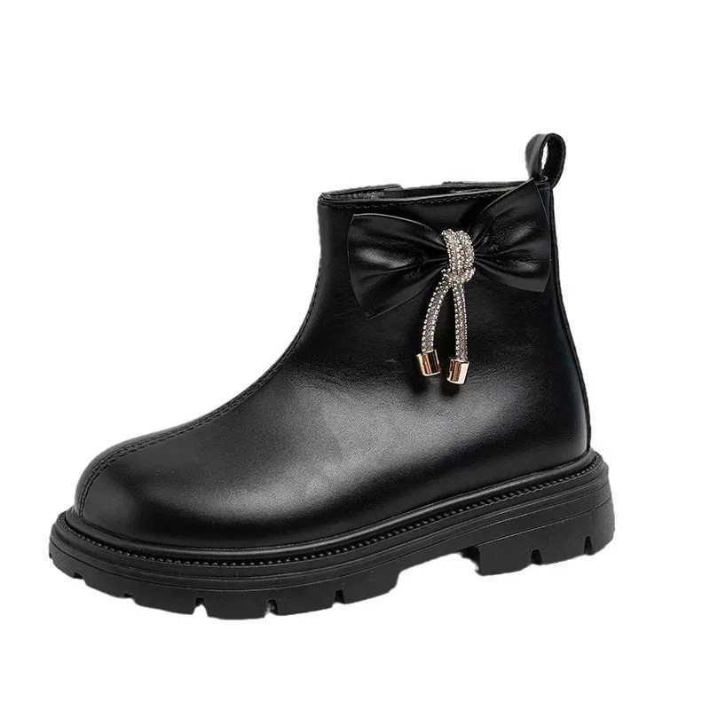 Girls Short Boots and Sweet Bow Childrens Ankle Boots Solid Color Version Autumn New Girls Princess Boots Thick Soft Bottom M241102