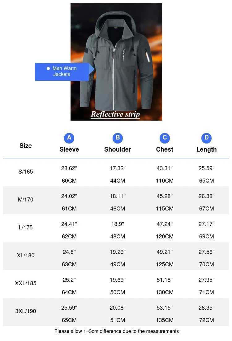 Autumn and winter mens SKI Windbrr jacket fashionable mens Flce warm hiking hooded jacket mens military waterproof jacket clothing W241102