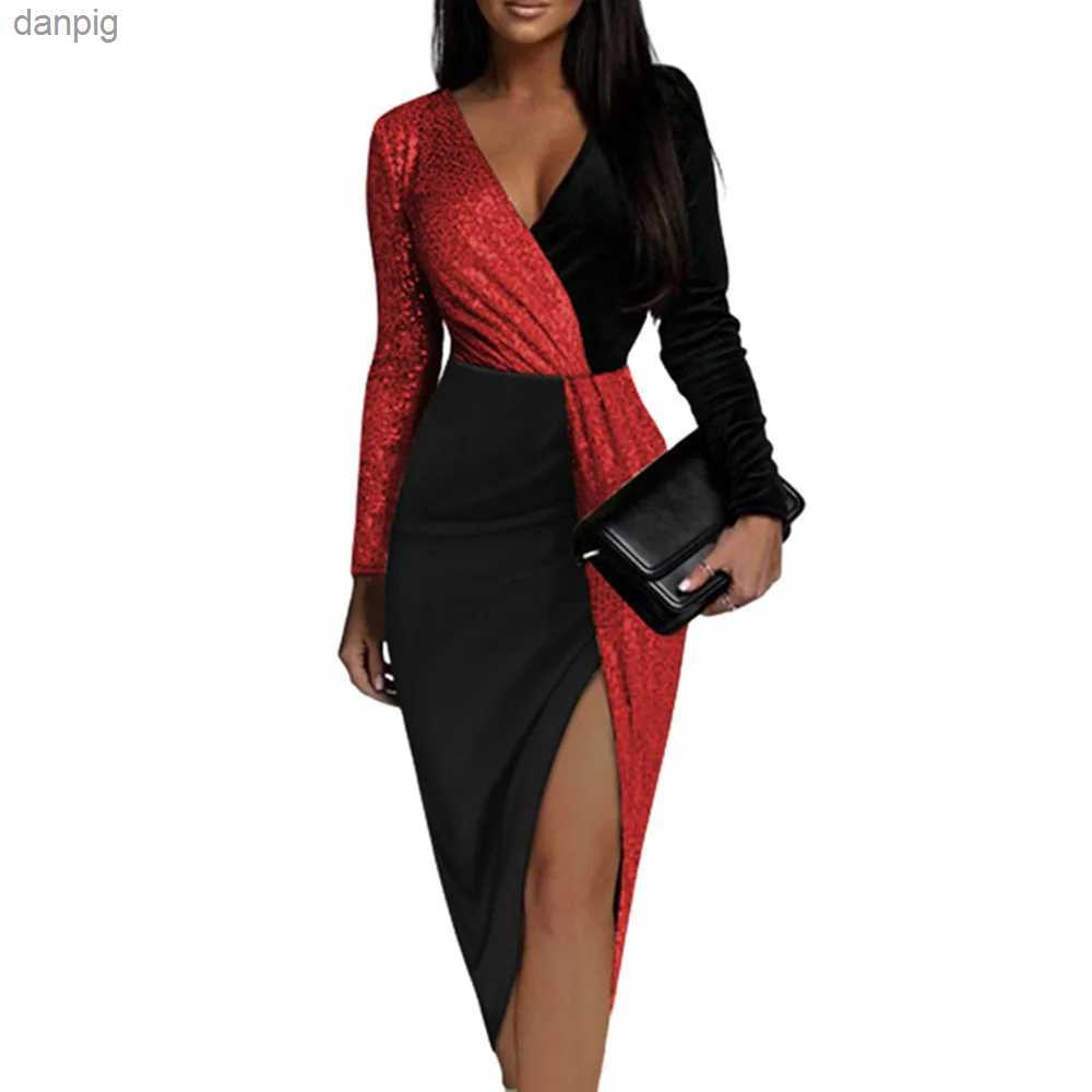 Urban Sexy Dresses Plus Size Formal Occas Long Dress for Women Clothing 2023 Autumn Skirt for Female Evening Party Oversized Elegant Dress Y240402