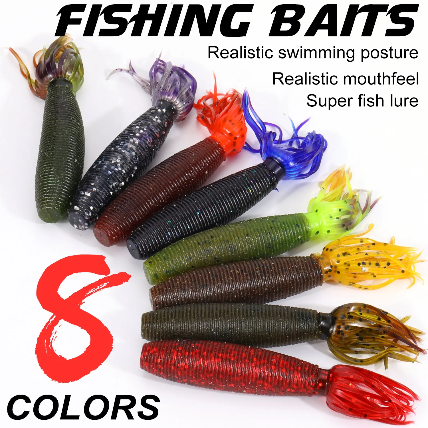 Sougayilang 5pcs Soft Bait Jigging Wobblers Silicone Artificial Swimbait 10g 95mm Soft Fishing Lure Bass Carp Pesca Tackle