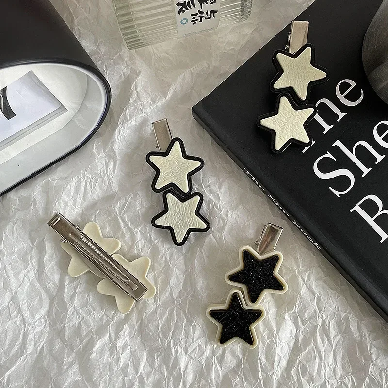 2PC Korean Cute Star new Hair Clip 2025 Claw Clamp for Women Girls Kid Children Hairpin Crab Headband Hair Gift Accessories Headwear