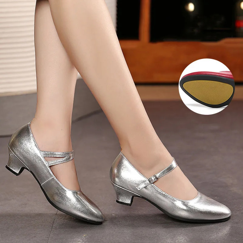 Genuine Leather Dance Shoes Women Modern Tango Salsa Latin Ballroom Dance Shoes Women High-heel Lady Professional Dance Shoes 241101