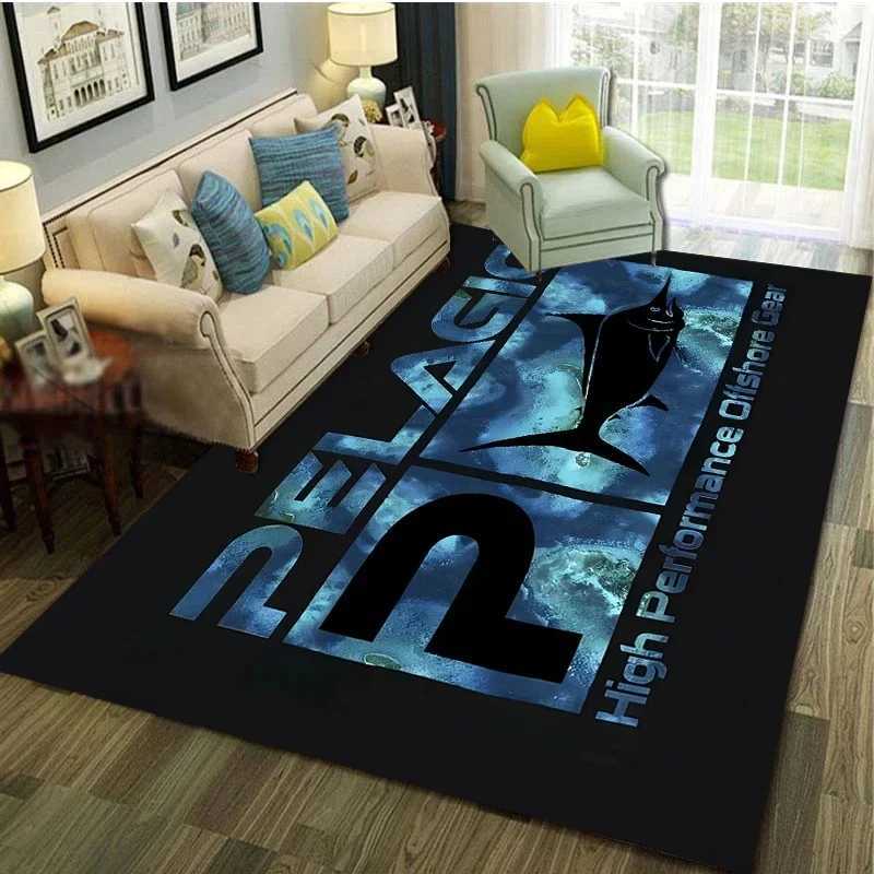 3Size Pelagic-Fishing Pattern Rug Carpet for Living Room Bathroom Mat Creative Doormat Carpet for Bedroom Home Decor CarpetsXJ241101