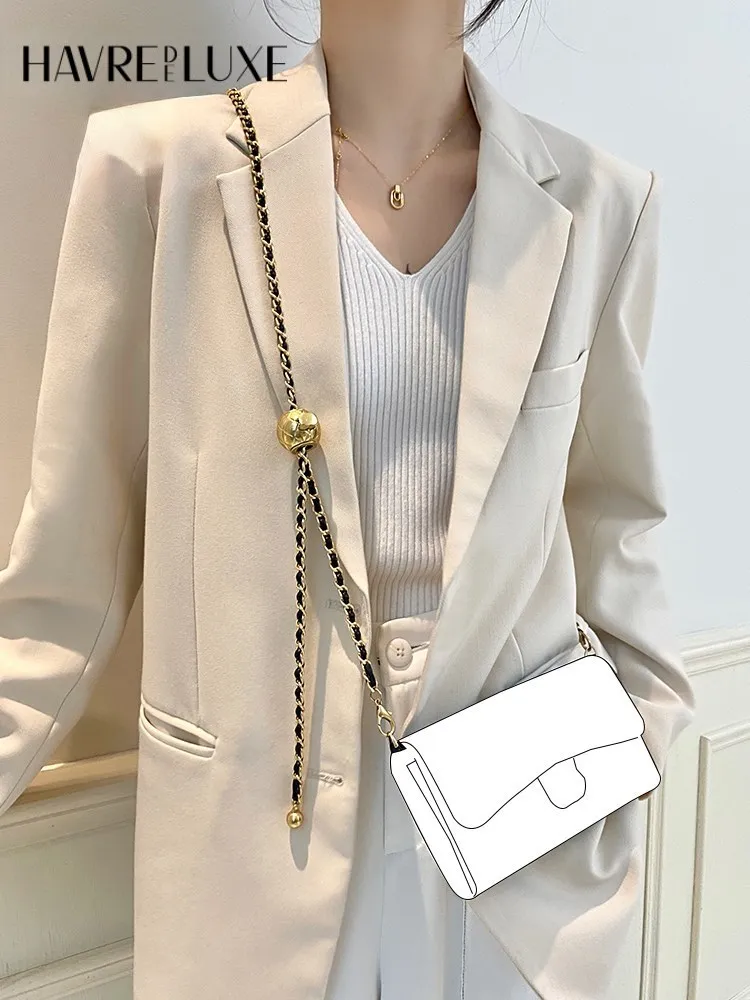 Classic Style Long Wallet Transformationcf Bag Adjustable Crossbody Golden Ball Chain Shoulder Strap Single-purchase Accessories