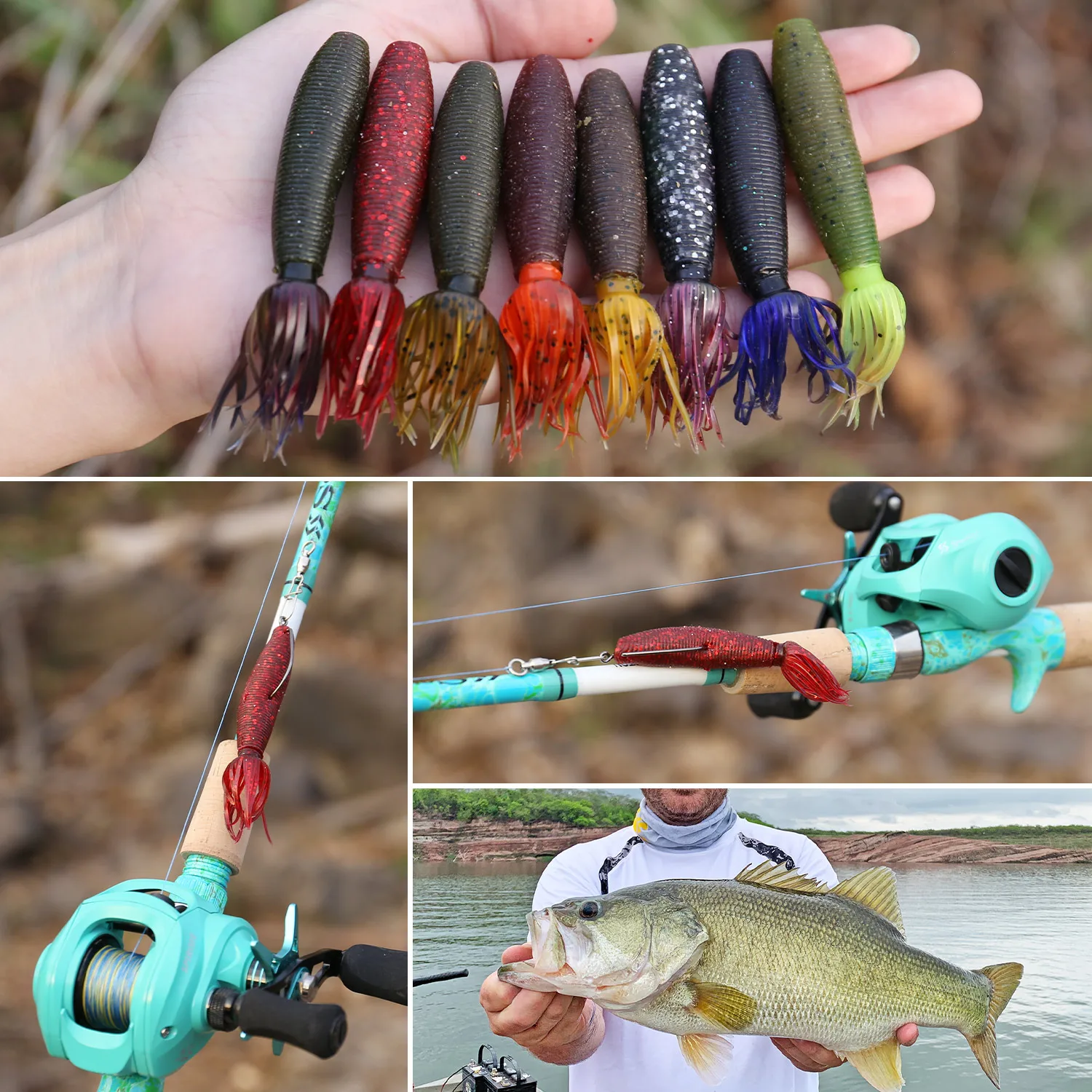 Sougayilang 5pcs Soft Bait Jigging Wobblers Silicone Artificial Swimbait 10g 95mm Soft Fishing Lure Bass Carp Pesca Tackle
