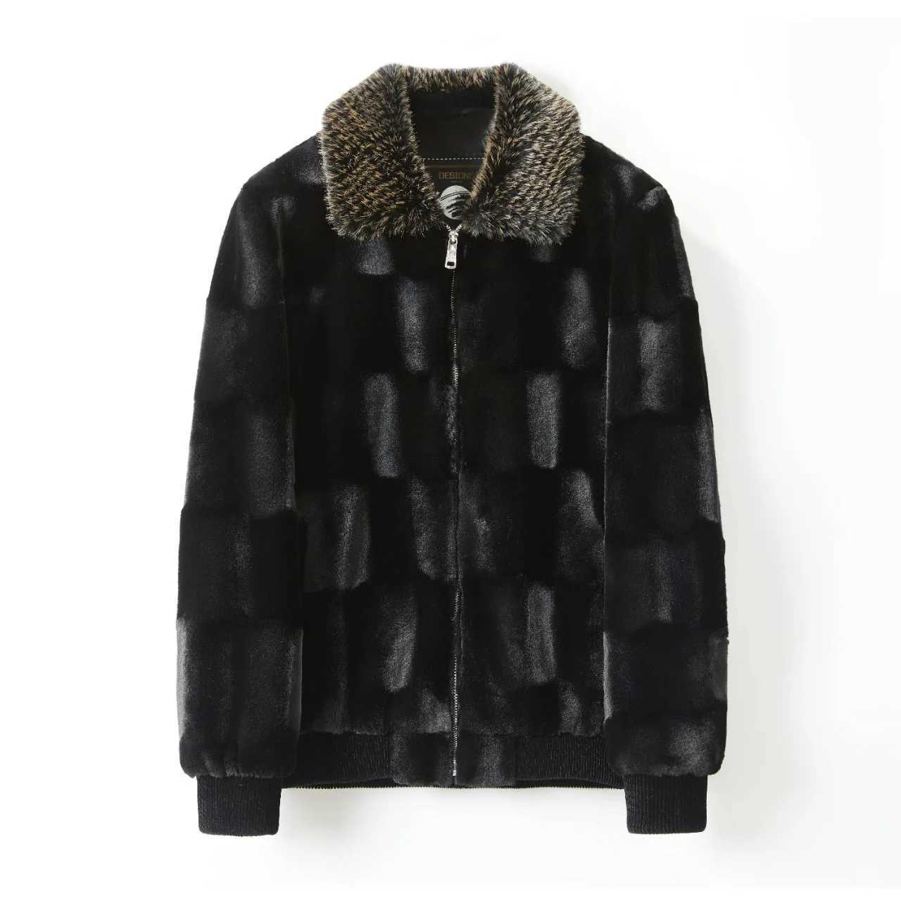 2024 New Fur Jacket Imitation Coat Whole Mink Imitation Mens Winter Gold VelvetXJ241102